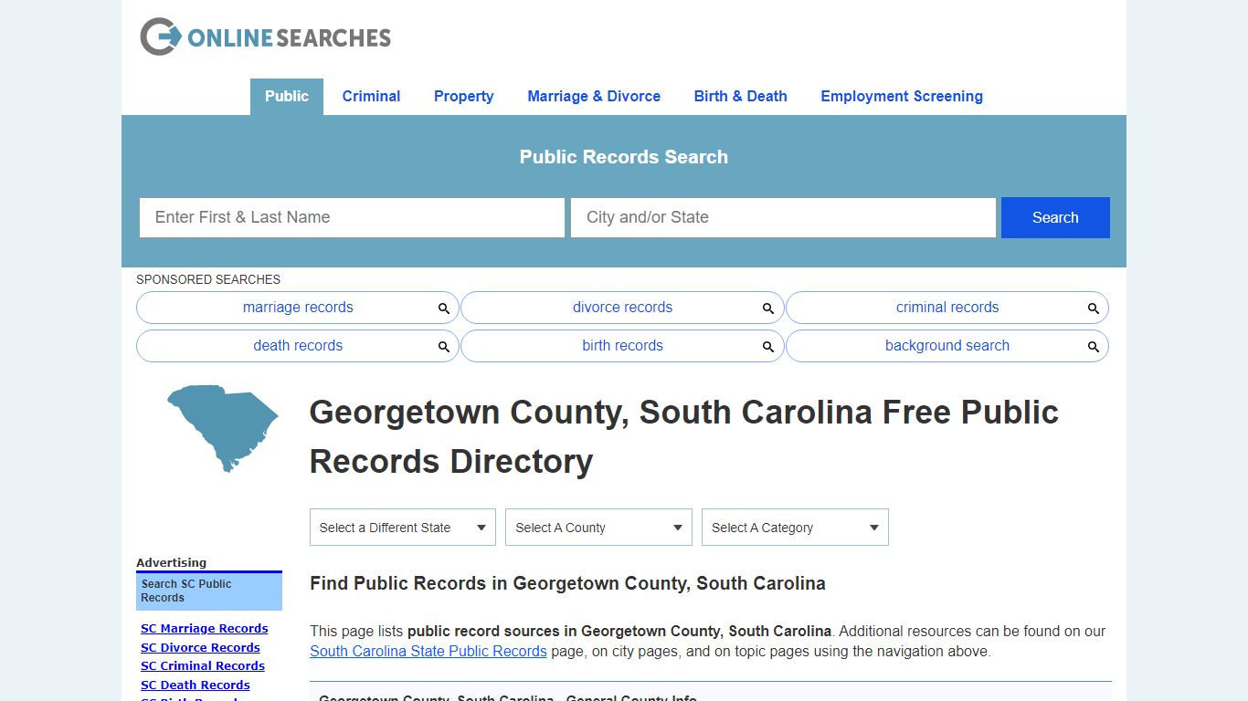 Georgetown County, South Carolina Public Records Directory