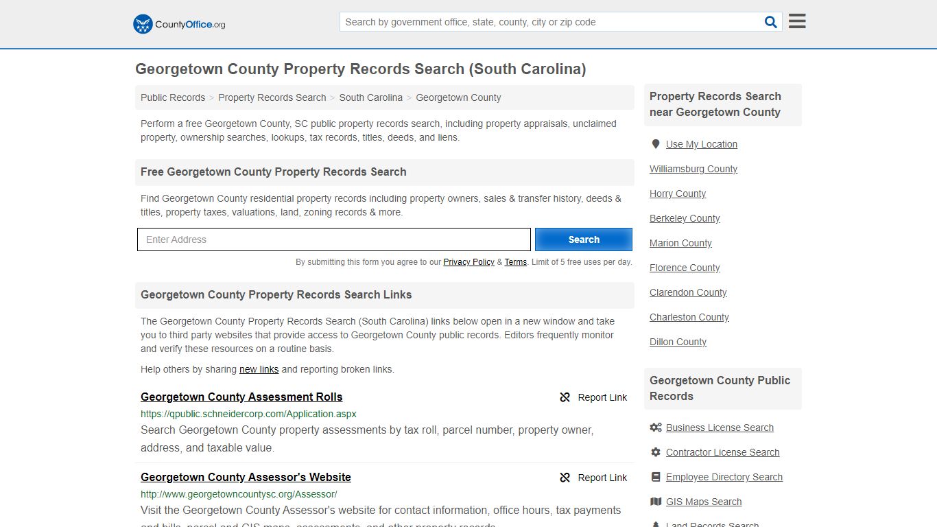 Property Records Search - Georgetown County, SC ...